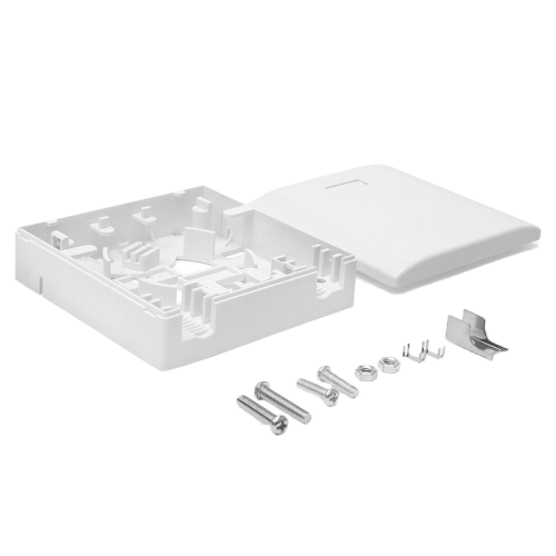 Wall-mount socket box for one SC adapter, white